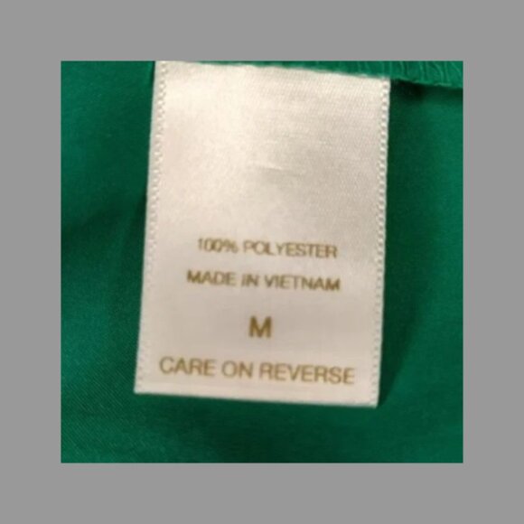 New York & Company XS Eva Mendes Emerald Green Chiffon High Neck Dress Size Med - Picture 10 of 10